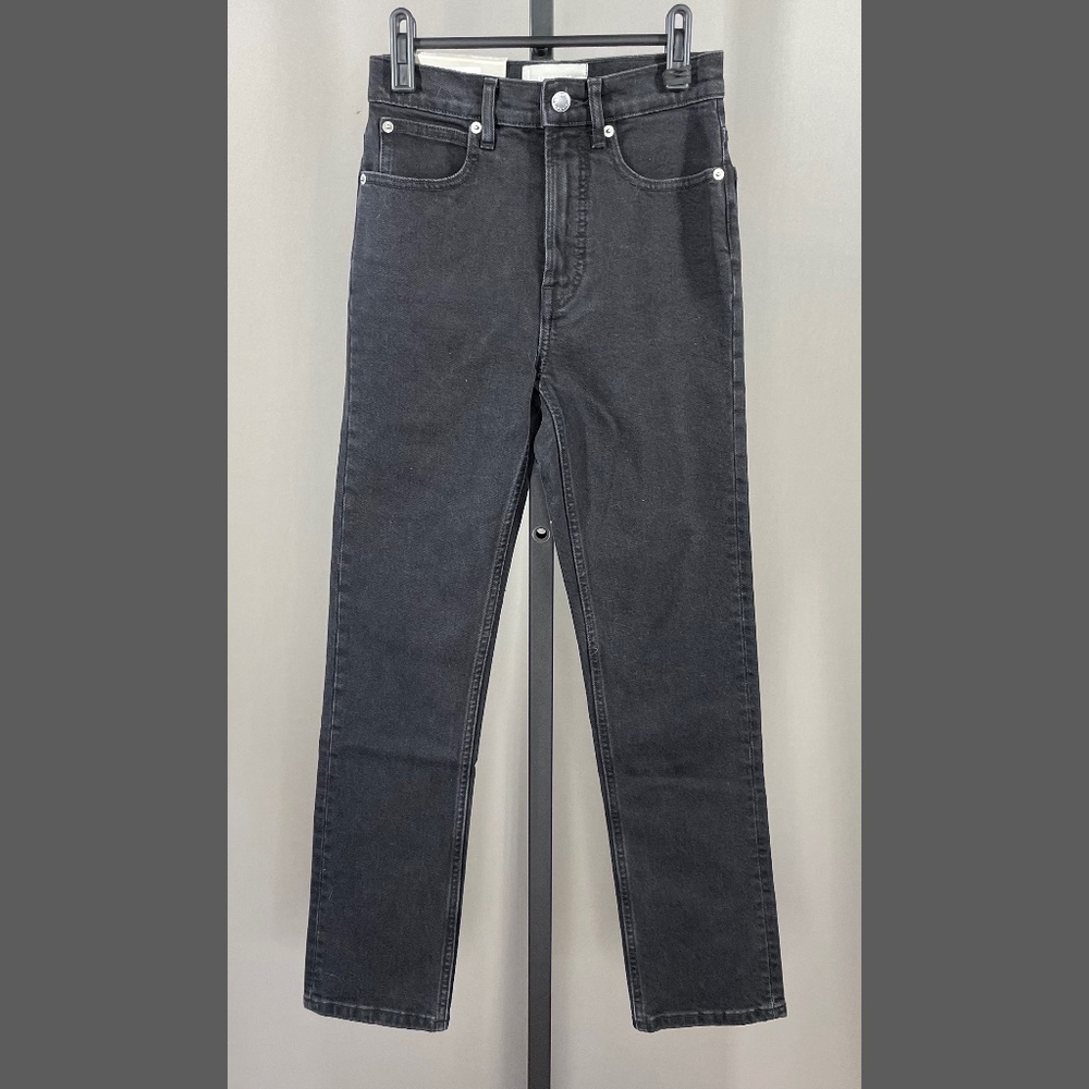 NEW Everlane Jeans Womens 23 short black denim straight slim preppy organic